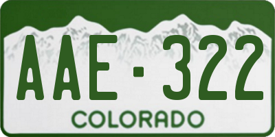 CO license plate AAE322
