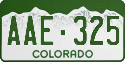 CO license plate AAE325