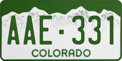 CO license plate AAE331