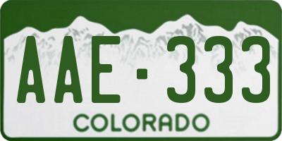 CO license plate AAE333