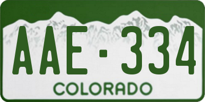 CO license plate AAE334