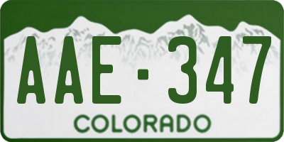 CO license plate AAE347