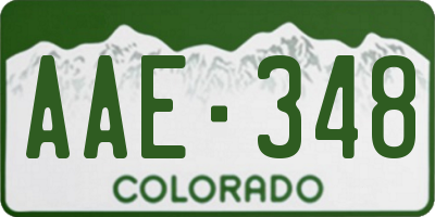 CO license plate AAE348