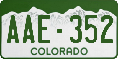 CO license plate AAE352