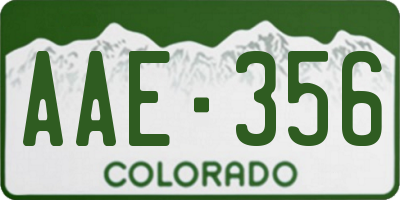CO license plate AAE356