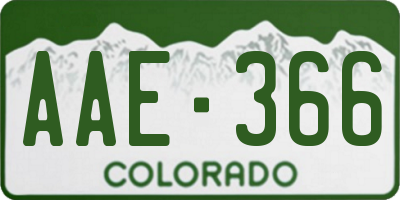 CO license plate AAE366