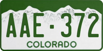 CO license plate AAE372