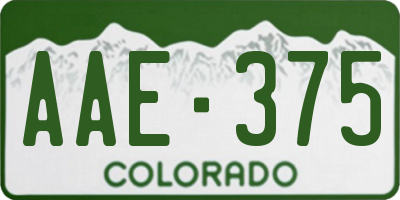 CO license plate AAE375