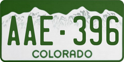 CO license plate AAE396