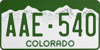 CO license plate AAE540