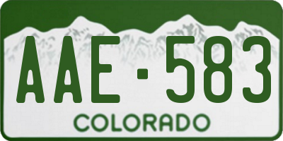 CO license plate AAE583