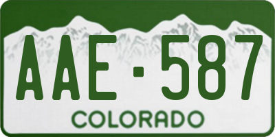 CO license plate AAE587