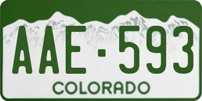 CO license plate AAE593