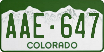 CO license plate AAE647
