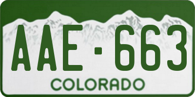 CO license plate AAE663