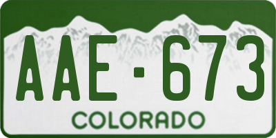 CO license plate AAE673