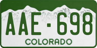 CO license plate AAE698