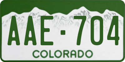 CO license plate AAE704