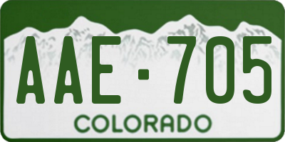 CO license plate AAE705