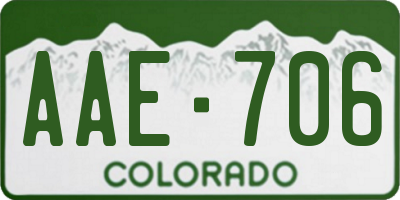 CO license plate AAE706