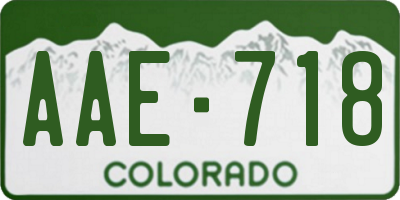 CO license plate AAE718