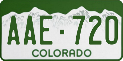 CO license plate AAE720