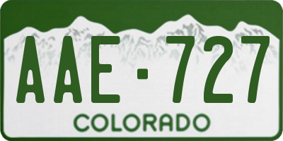 CO license plate AAE727