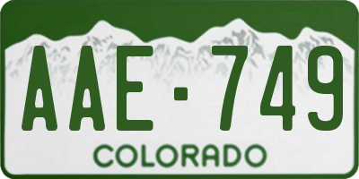CO license plate AAE749