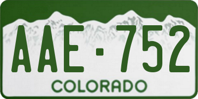 CO license plate AAE752