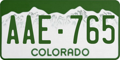 CO license plate AAE765