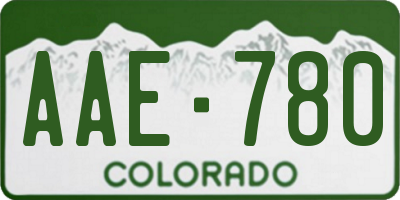 CO license plate AAE780
