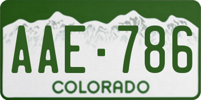 CO license plate AAE786