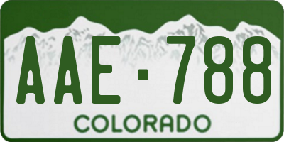 CO license plate AAE788