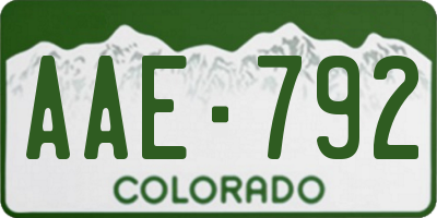CO license plate AAE792
