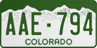 CO license plate AAE794