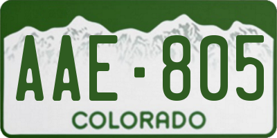 CO license plate AAE805