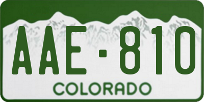 CO license plate AAE810