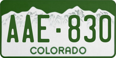 CO license plate AAE830