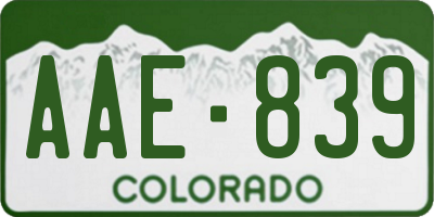 CO license plate AAE839