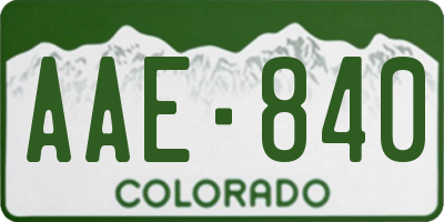CO license plate AAE840