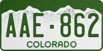 CO license plate AAE862