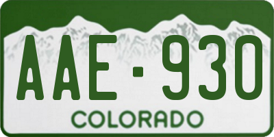 CO license plate AAE930
