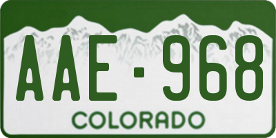 CO license plate AAE968