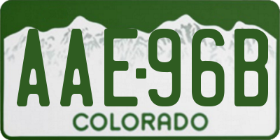 CO license plate AAE96B