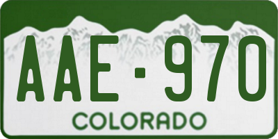 CO license plate AAE970