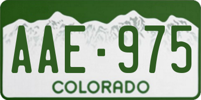 CO license plate AAE975