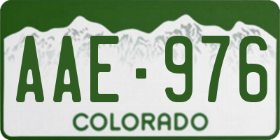 CO license plate AAE976