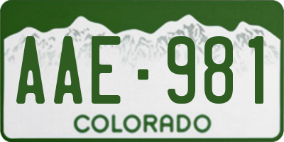 CO license plate AAE981