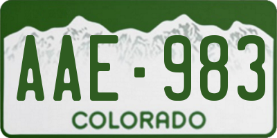 CO license plate AAE983