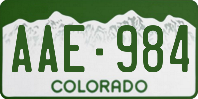CO license plate AAE984